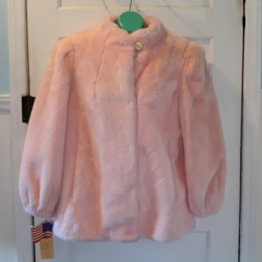 Vintage 1960s Youthcraft dead stock pink faux fur
